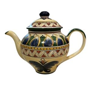 Deruta Hand painted Collection Tabletops Limited Teapot NWOT 9.5” High With Lid